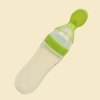 Infant Baby Squeezing Feeding Bottle With Spoon