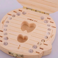 Baby Wooden Teeth Organizer Keepsake Box